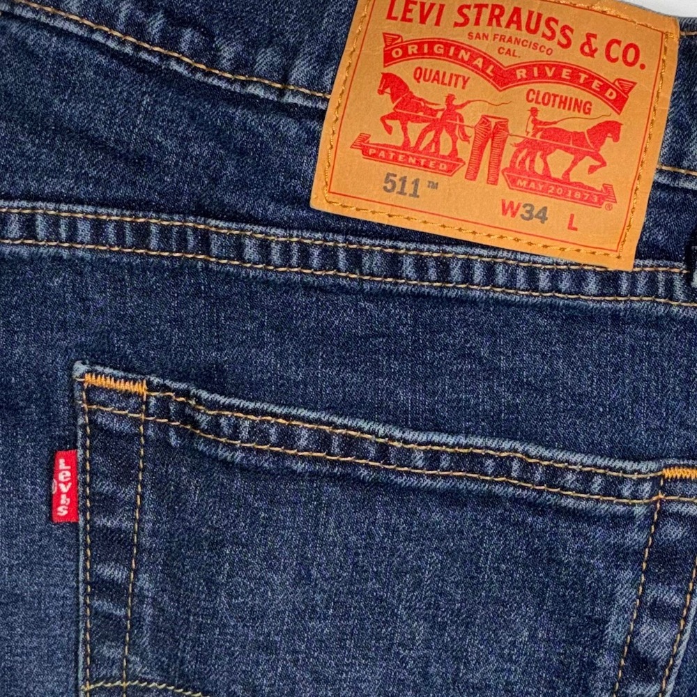 Levi's 511 Dark Wash Denim Shorts Mens 34 Slim Classic Jorts Skater‎ Streetwear - Picture 3 of 8